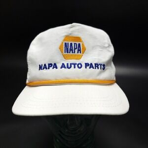 NAPA Auto Parts Hat White Strapback Trucker Rope Cap